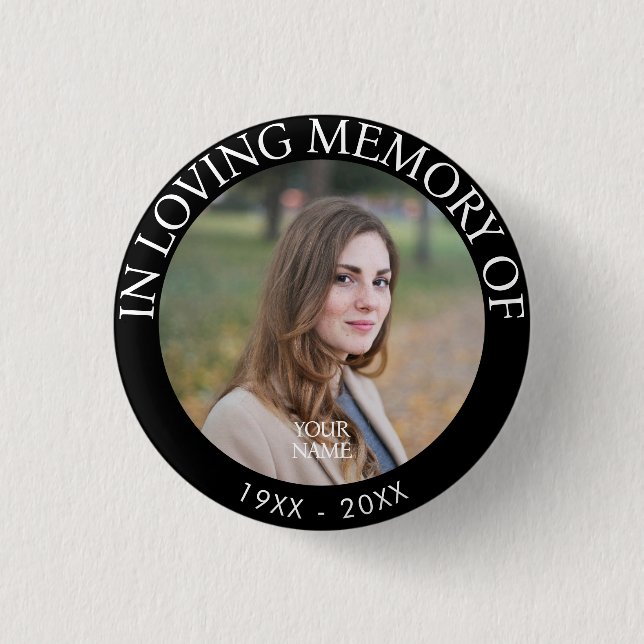 Personalised Photo Memorial 3 Cm Round Badge (Front)