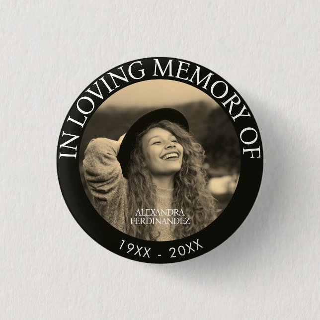Personalised Photo Memorial 3 Cm Round Badge (Front)