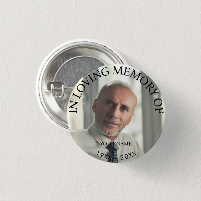 Personalised Photo Memorial 3 Cm Round Badge (Front & Back)