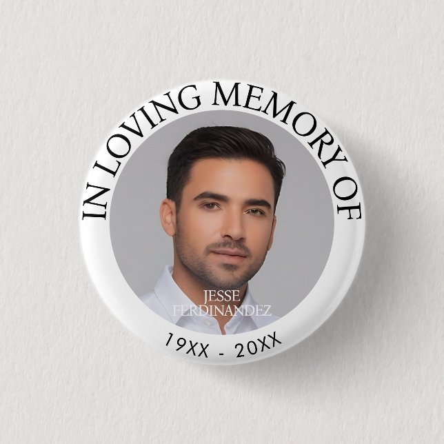 Personalised Photo Memorial 3 Cm Round Badge (Front)