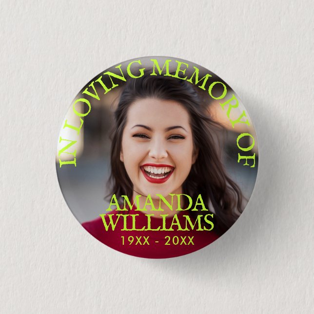 Personalised Photo Memorial 3 Cm Round Badge (Front)