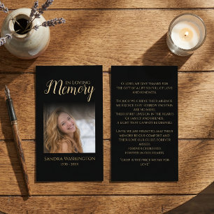 Personalised Photo Memorial Business Card