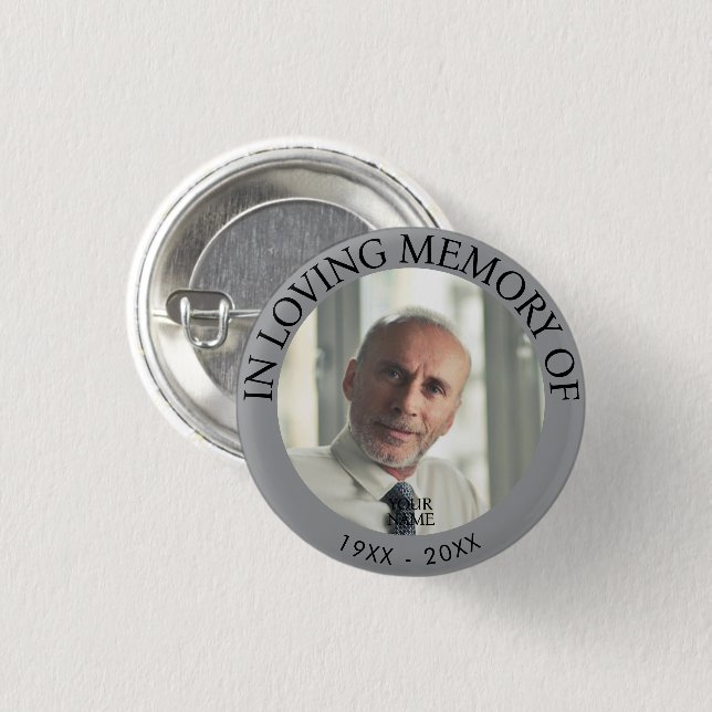 Personalised Photo Memorial Button (Front & Back)
