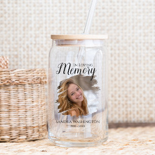 Personalised Photo Memorial Can Glass