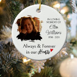 Personalised Photo Memorial Christmas Ceramic Tree Decoration<br><div class="desc">This simple memorial christmas ornament festures a custom photo and name.</div>