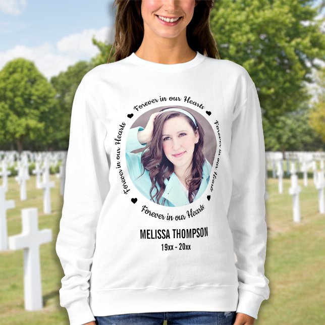 Personalised Photo Memorial Forever in our Hearts Sweatshirt (Creator Uploaded)