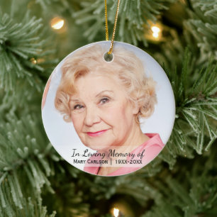 Personalised Photo Memorial In Loving Memory Ceramic Tree Decoration