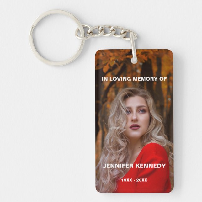 Personalised Photo Memorial In Loving Memory Of Key Ring (Front)