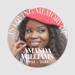 Personalised Photo Memorial magnetic or pin tags