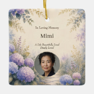 Personalised Photo Memorial Ornament Watercolor