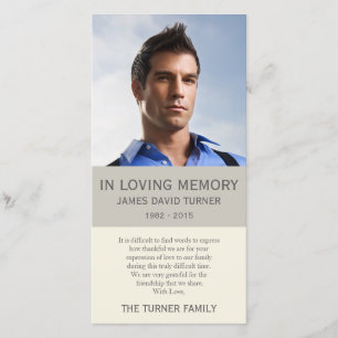 Personalised Photo Memorial Sympathy Thank You