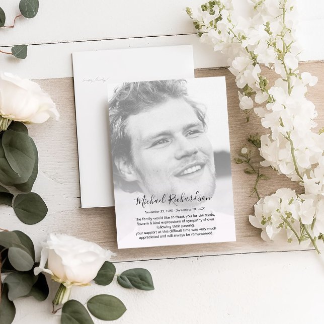 Personalised Photo Memorial Thank You Card (Creator Uploaded)