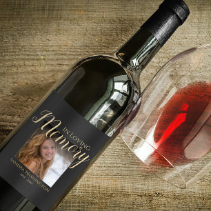 Personalised Photo Memorial Wine Label