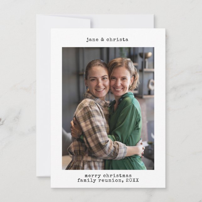 Personalised Photo Memory Minimalist Holiday Card (Front)