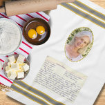 Personalised Photo Mermorial Recipe Keepsake Tea Towel<br><div class="desc">This kitchen towel has an elegant oval space to add a photograph and a recipe image with stripes on each end. Perfect way to memorialise a cherished recipe and honour a loved one.</div>