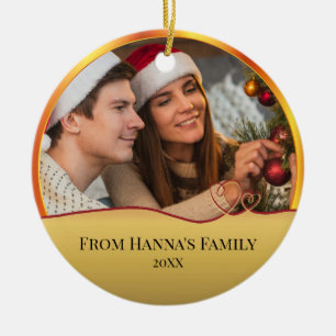 Personalised Photo "Merry Christmas" Nativity Ceramic Tree Decoration