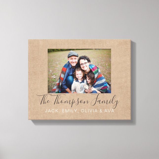 Personalised Photo & Message Acrylic Keepsake Awar Canvas Print (Front)