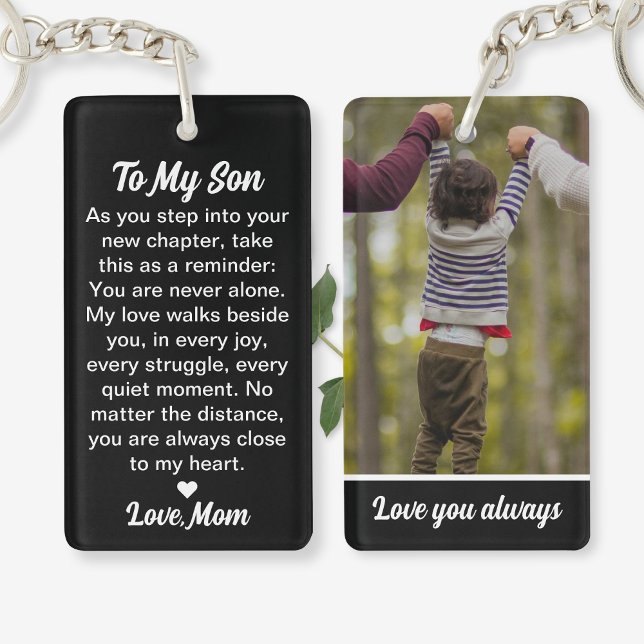 Personalised Photo & Message Keychain Gift for Son (Creator Uploaded)
