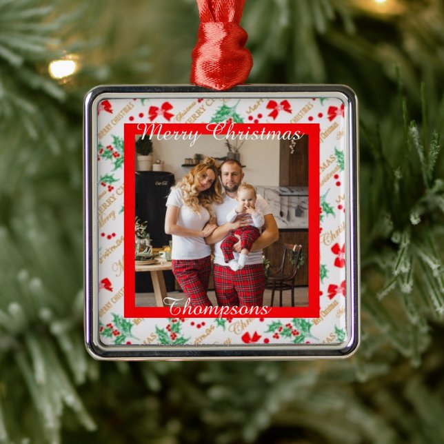 Personalised photo metal ornament (Tree)