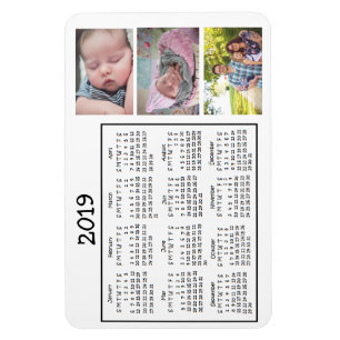 Personalised Photo Mini Magnet Calendar 2018