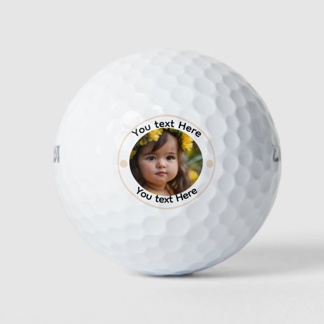Personalised Photo Modern Create Template Golfer G Golf Balls (Front)