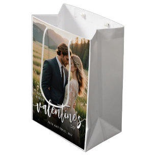Personalised Photo Modern First Valentine's day Medium Gift Bag