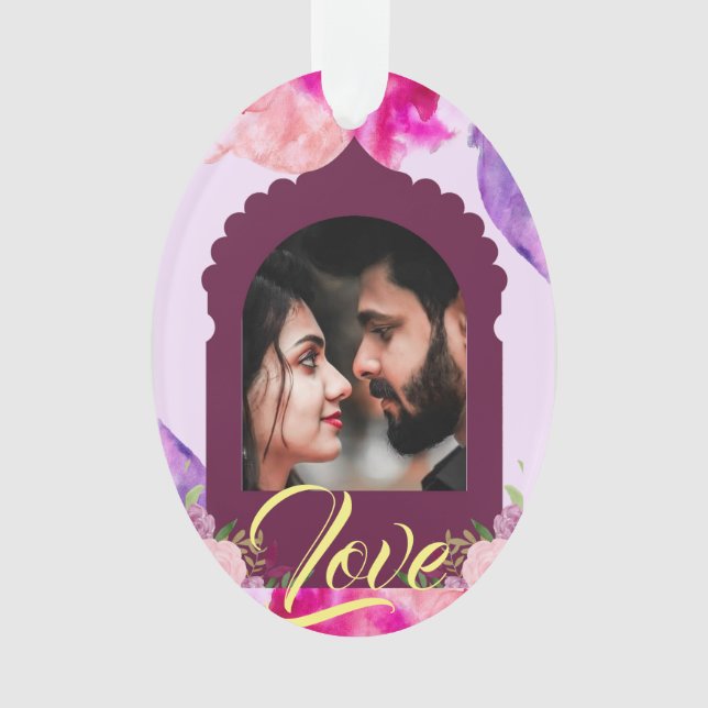 Personalised Photo Modern Love Double Sided  Ornament (Front)