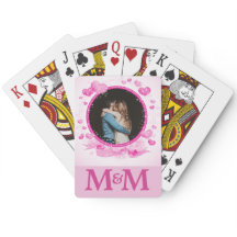 Personalised Photo Monogram Hearts Pink Wedding