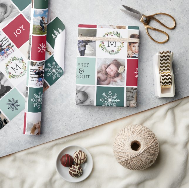 Personalised Photo & Monogram Holiday Wrapping Paper (Crafts)