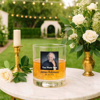 Personalised Photo Monogram Name  Whiskey Glass