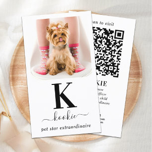 Personalised Photo Monogram QR Code Social Media Business Card