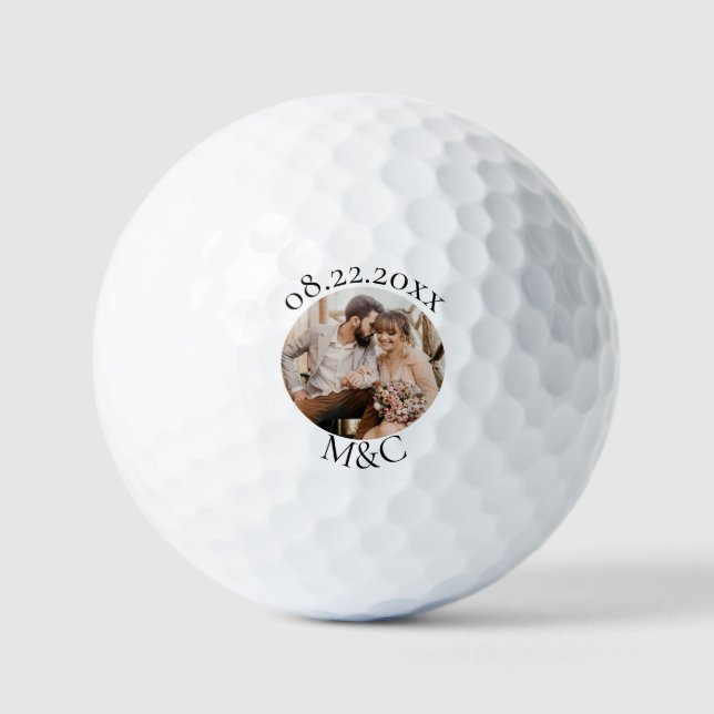 Personalised Photo Monogram Wedding Golf Balls (Front)