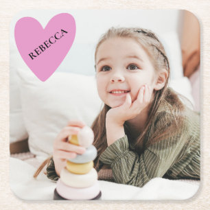 Personalised Photo Mother's Day Father's Day Square Paper Coaster