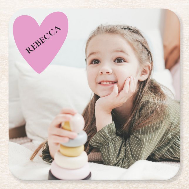 Personalised Photo Mother's Day Father's Day  Square Paper Coaster (Front)