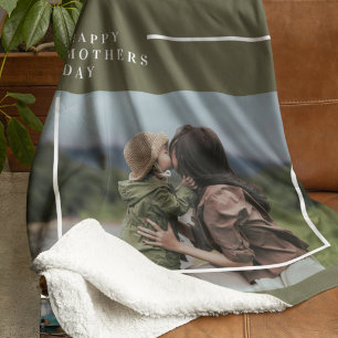 Personalised Photo Mothers Day Gift Sherpa Blanket