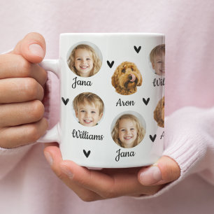 Personalised Photo Mug with Three Faces and Names 