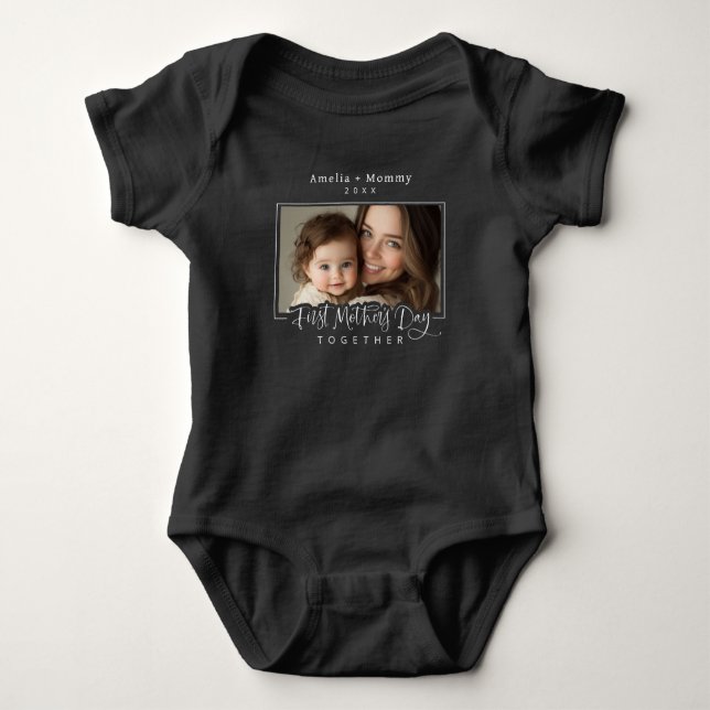 Personalised Photo Mummy + Me First Mother's Day Baby Bodysuit (Front)
