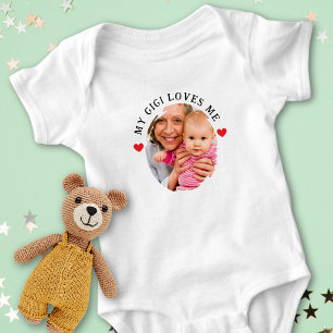 Personalised Photo My Gigi Loves Me Grandchild Baby Bodysuit