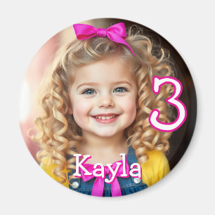 Personalised Photo, Name and Age Refrigerator  Magnet