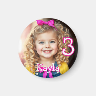 Personalised Photo, Name and Age Refrigerator Magnet