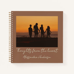 Personalised Photo Name Boho Terracotta Thoughts Notebook