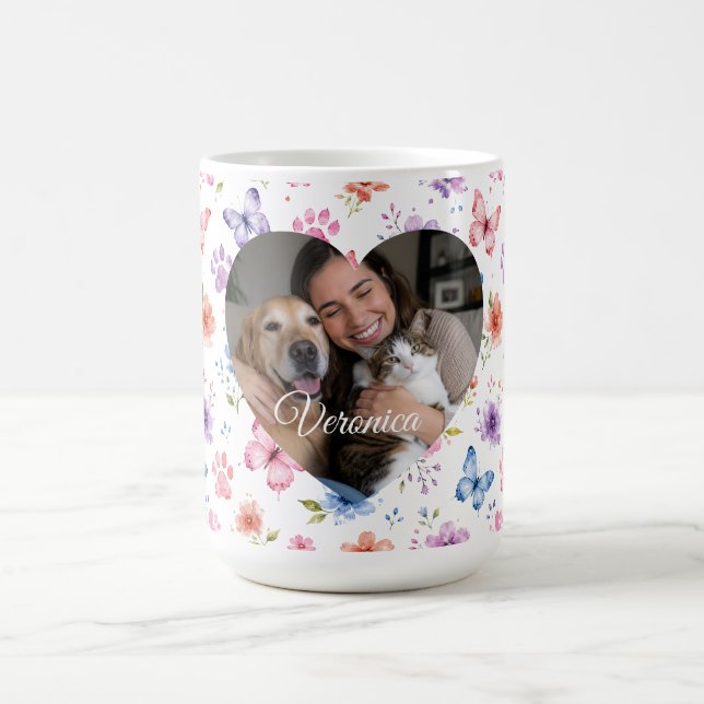 Personalised Photo & Name Gift Cat Lover Mug  (Center)