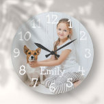 Personalised Photo Name Large Clock<br><div class="desc">Perfect for nurseries,  bedrooms or any room in your home. A fun design which you can personalise with a loved one's name and photo to create a unique gift. Designed by Thisisnotme©</div>