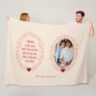 Personalised Photo Name Mother’s Day Fleece Blanket