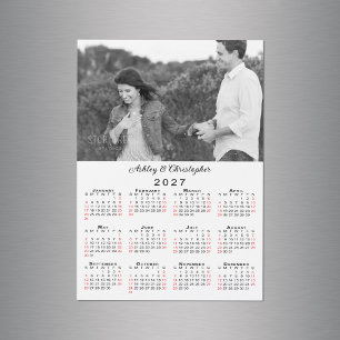 Personalised Photo Names 2027 Calendar Magnet