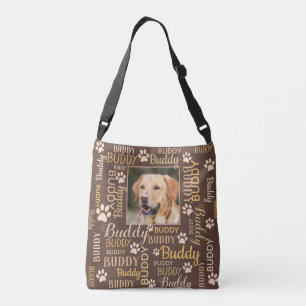 Personalised Photo Names   Brown Dog Crossbody Bag