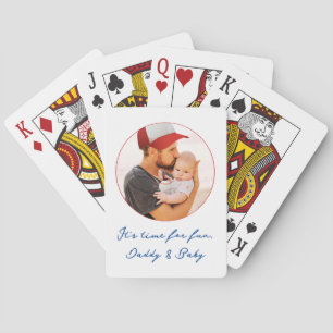 Personalised Photo & Names Daddy Baby Gift Playing Cards