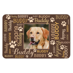 Personalised Photo Names Dog Magnet