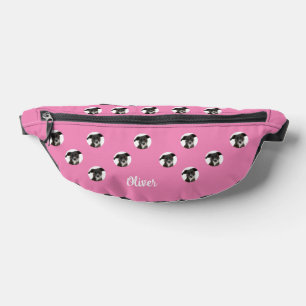 Personalised Photo Names Dog Photo Pink Bum Bags