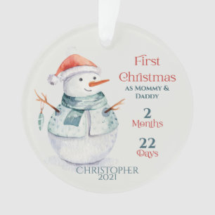Personalised Photo New Parents First Christmas Ornament